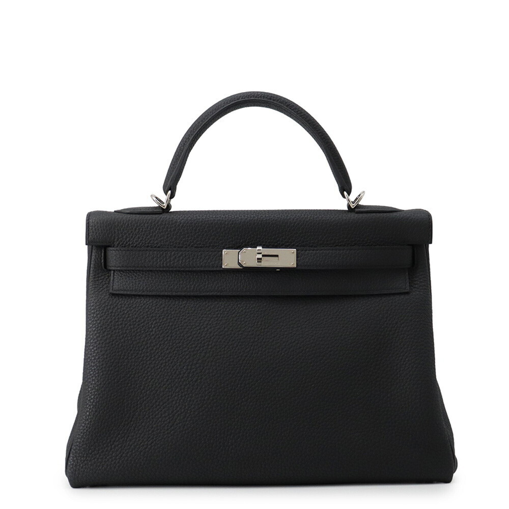 Hermes Kelly 32 Handbag, Black Togo Leather, C Stamp, 2-way Bag, Black, Kelly...